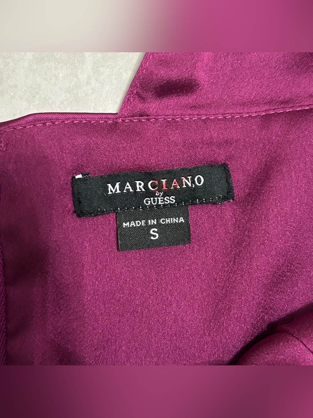 Marciano by Guess Chaya Satin Top in a vibrant magenta - Picture 2 of 8